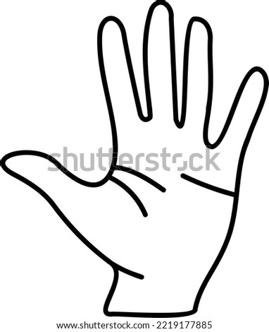 Front Side of Left Hand Concept, Five Fingers Palm vector outline icon Design, Organ System Symbol, Human Anatomy Sign, Human Body Part Stock illustration