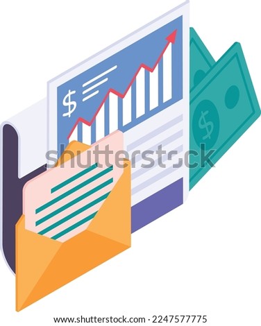 Credit banking Journal isometric Concept, Letter of Credit Vector Icon Design, Business Finance Symbol, Treasury and Capital Budget Sign, Financial Planning, Analysis and Control stock illustration