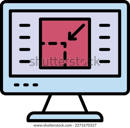 Webpage Resize Concept, Responsive Web Development Vector line Icon Design, UI stock illustration, LED Display Banner, Graphic Editing Tool Concept, image crop sign