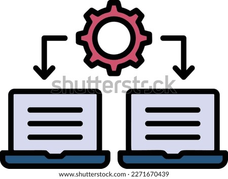 Desktop Screen Sharing Vector Icon Design, Intranet Graphic, Shared Resources Concept, RDP Access Sign stock illustration, Cloud computing and Internet hosting services Symbol,