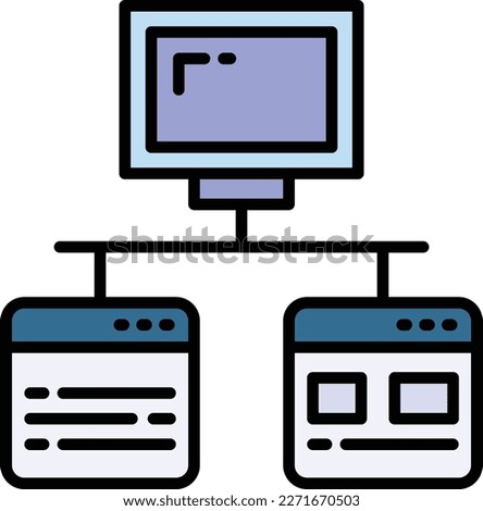 Virtual Machine Terminal Concept, Deep Link SEO Digital Marketing Vector Icon Design, Cloud computing and Internet hosting services Symbol, Website Indexing Sign, Internal Links stock illustration