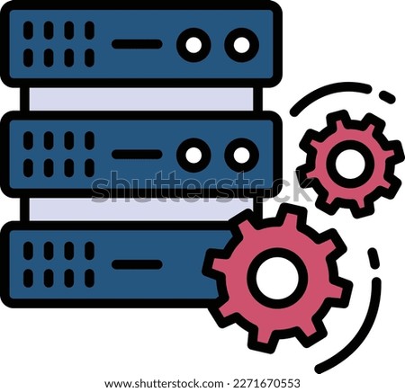 Rack Config stock illustration, Customized Server Configuration Concept, Data Center Machine Configuration Vector color Icon Design, Cloud computing and Internet hosting services Symbol,