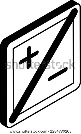 Zoom in or Out Button isometric Concept Vector outline Icon Design, Filmmaking Symbol, video production equipment Sign, streaming media and film maker Stock illustration