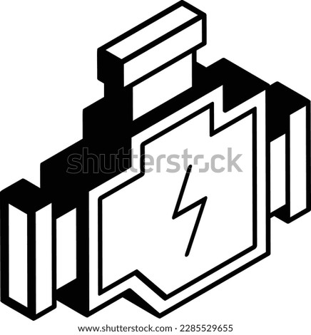 internal combustion Vector Icon isometric Design, Motor Vehicle Service and automobile repair shop Symbol, Lorry spare part Sign, Automotive technician equipment, Electric Engine Motor concept