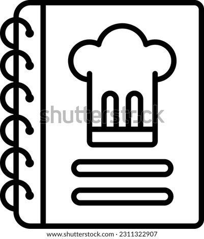 Cook book vector line icon design, Bakery and Breadsmith symbol, Cuisine Maestro sign, food connoisseur stock illustration, Chef Recipe Book concept