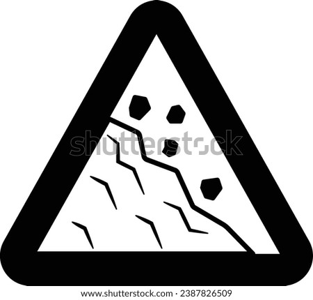 Rockfall or rockslide area Concept, stones fallen freely from a cliff face vector icon design, Winter Game Element symbol, Snowboard Equipment Sign, competitive sports activity stock illustration