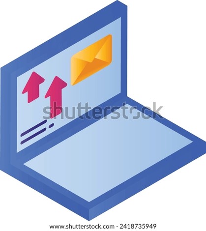 Email Send All Message isometric concept Email Burst at once Vector Icon Design, Cloud computing and Internet hosting services Symbol, Mail Client software stock illustration,