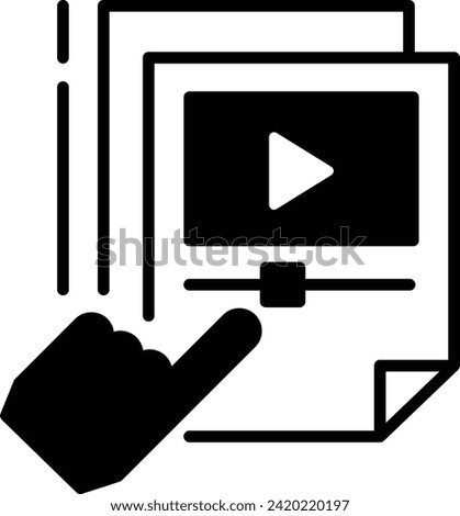 Movie Clip or Video streaming Embedding concept, Podcast or Audio Player vector icon design, Web design and Development symbol, user interface or graphic sign, website engineering stock illustration