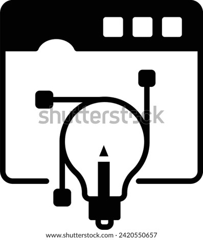 Anchor Points and Control Handles concept, direction of the curved path vector icon design, Web design and Development symbol, user interface or graphic sign, website engineering stock illustration