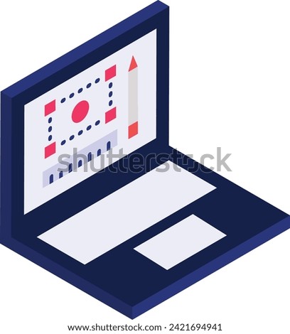 Online Artwork Designing Tool isometric concept, Paint Image Editor vector flat design, Web design and Development symbol, user interface or graphic sign, website engineering illustration