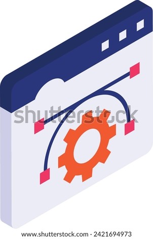 corner points action toolbox isometric concept, raster image resizer vector flat design, Web design and Development symbol, user interface or graphic sign, website engineering illustration