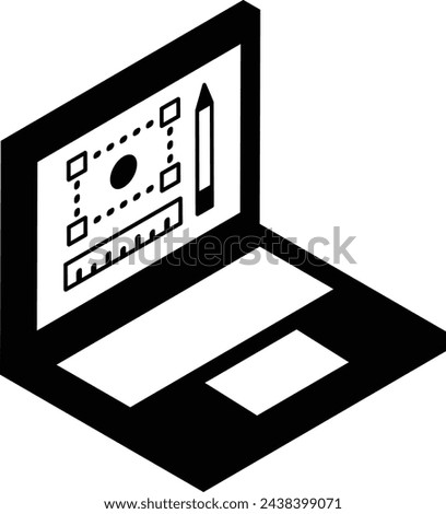 Online Artwork Designing Tool isometric concept, Paint Image Editor vector outline icon, Webdesign and Development symbol, user interface or graphic sign, website engineering stock illustration