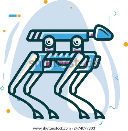 Artificially intelligent Robotic pets concept, imaginary animals characters vector design, Artificial general intelligence symbol, Natural Language Processing sign, Machine Deep Learning illustration