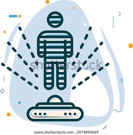 Interviewing an AI Hologram Bot concept, virtual 3D representation holography vector design, Artificial general intelligence symbol, Natural Language Processing sign Machine Deep Learning illustration