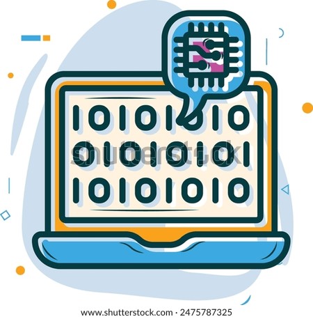 generated an image dataset concept, bit address of our sensor vector icon design, Artificial general intelligence symbol, Natural Language Processing sign, Machine and Deep Learning stock illustration