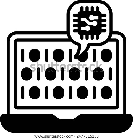 bit address of our sensor vector icon design, Artificial general intelligence symbol, Natural Language Processing sign, Machine and Deep Learning stock illustration, generated an image dataset concept