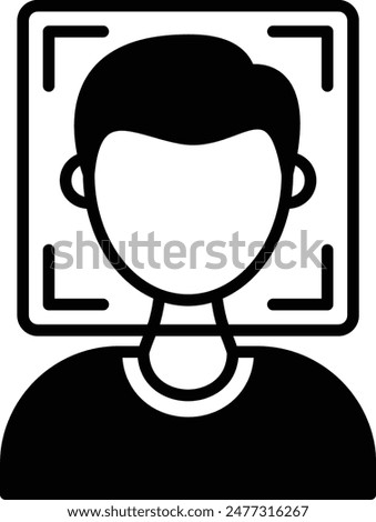 Face Scan 3D Liveness Detection vector design, Artificial general intelligence symbol, Natural Language Processing sign, Machine and Deep Learning stock illustration, facial recognition concept