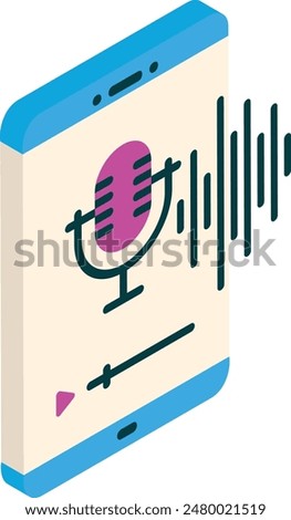 Automatic Speech Recognition isometric concept, AI Interactive Voice Response vector de Artificial general intelligence Natural Language Processing Deep Learning stock illustration