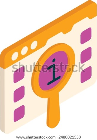 personal AI search assistant isometric concept, Browser Intelligence information vector de Artificial general intelligence Natural Language Processing sign Deep Learning stock illustration