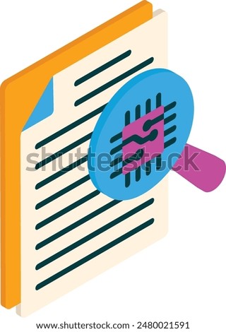 ai powered streamline document and classification isometric concept, Data extraction summarizing vector de Artificial general intelligence Natural Language Processing Machine Deep Learning