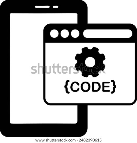 Front-end Wire Frame Concept, Dynamic Js Dev Vector Icon Design, Software and web development symbol, Computer Programming and Coding stock illustration