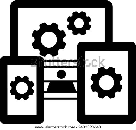 Cross Browser Test Concept, Responsive website design Vector Icon Design, Software and web development symbol, Computer Programming and Coding stock illustration
