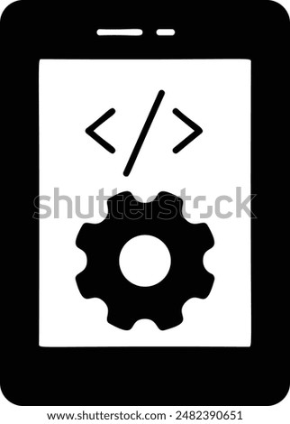 Innovative Mobile app Concept Vector Icon Design, Software and web development symbol, Computer Programming and Coding stock illustration