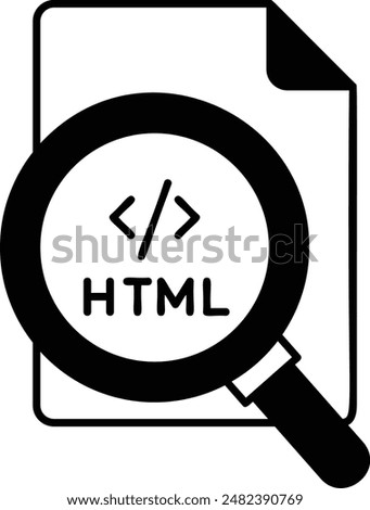 Find and Replace code Concept, Browse html Vector Icon Design, Software and web development symbol, Computer Programming and Coding stock illustration, Hyper Text Document Design