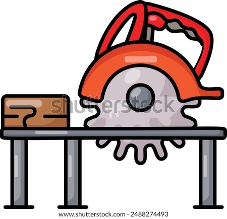 process of cutting woods in half using a wood cutter that has a sharp blade on it concept vector outline design, timber and lumber Symbol, Forestry Deforestation Sign,mill yard saw works stock