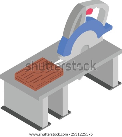 process of cutting woods in half using a wood cutter that has a sharp blade on it concept vector icon design, timber and lumber Symbol, Forestry Deforestation Sign,mill yard and sawworks