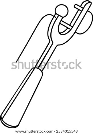 steel seam ripper isometric outline concept, stitches Remover or open seams, cut strings tool vector icon, custom tailoring symbol, Made-to-measure clothing sign,Sewist materials stock illustration