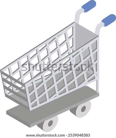 house keeping trolley isometric concept, Cart to carry and organize cleaning supplies vector icon design, Housekeeping symbol, Home cleaning sign, Janitorial and Sanitation stock illustration