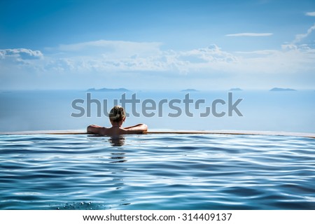 Image, Stock Photo Woman contemplating sea views