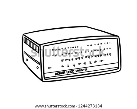 Altair 8800 black and white line art