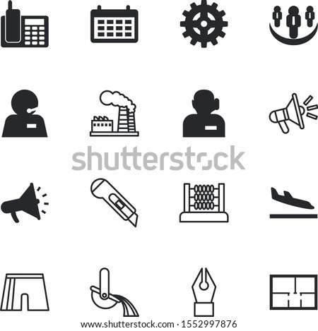 business vector icon set such as: vacation, helmet, landscape, activity, month, achievement, traditional, calculation, holiday, digit, aiming, airport, cooperation, house, cordless, communicate, page