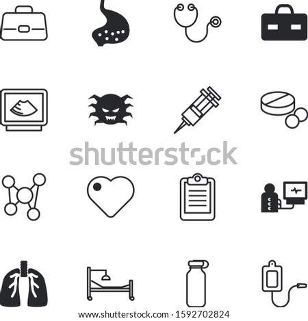 clinic vector icon set such as: sickness, penicillin, report, toy, sphere, circle, card, room, bacteria, diagnostics, passion, therapy, face, needle, clipboard, ultrasonography, supplement, tablet