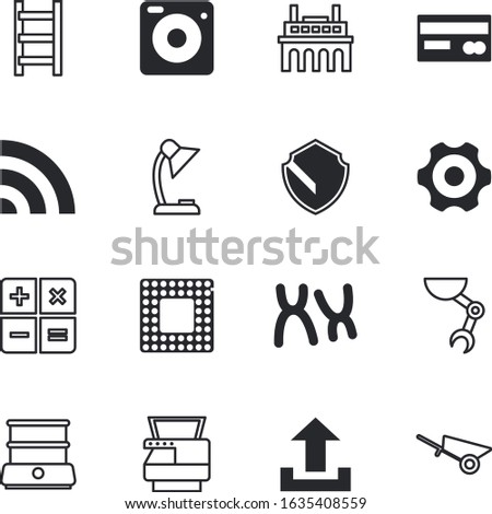 technology vector icon set such as: travel, technique, hardware, human, nature, interface, currency, intelligence, padlock, scan, horizontal, metal, petrochemical, silhouette, wifi, food, production