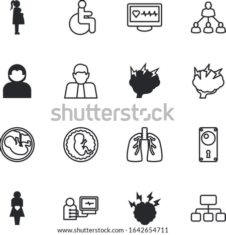 human vector icon set such as: emergency, desktop, square, beard, fashion, linear, glasses, handicapped, style, modern, biology, sickness, trachea, white, breath, chest, resonance, old, help, test