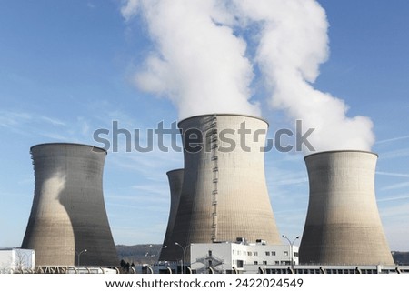 Similar – Image, Stock Photo Smoking cooling tower