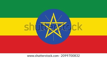 Ethiopia National Flag Vector Illustration as EPS. The flag of Ethiopia (Amharic: የኢትዮጵያ ሰንደቅ ዐላማ, romanized: Ye-Ītyōṗṗyā sändäq ʿälama) is the national flag of Ethiopia.