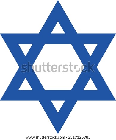 Blue Star David icon. The Star of David (Magen David in Hebrew, Shield of David, Solomon's Seal) is a generally recognized symbol of Judaism and Jewish identity. Geometrically it is a hexagram.