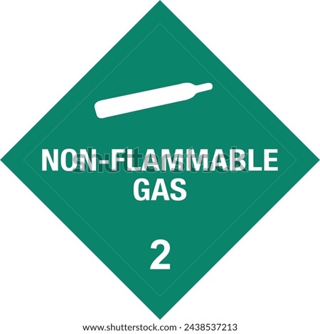 Hazardous Materials Hazmat Warning Labeling and Placarding Transportation DOT CHART Class 2 non-flammable Gas