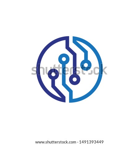 Technology - vector logo template for corporate identity. Abstract chip sign. Network, internet tech concept illustration