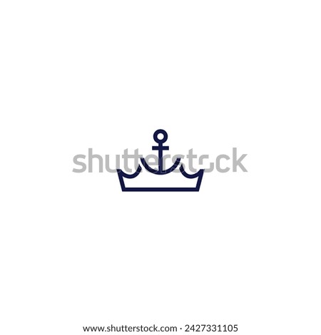 crown and anchor vector illustration