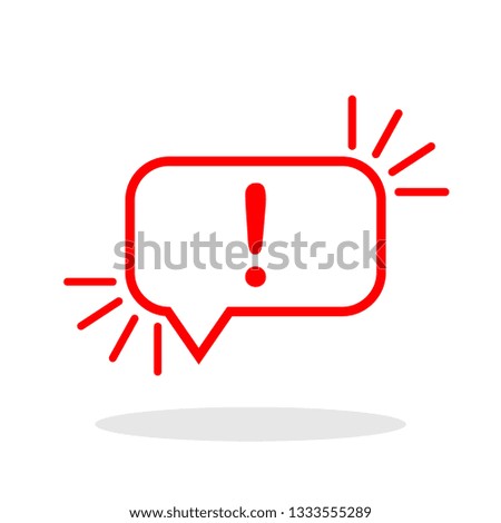 Speech bubble with exclamation mark icon in trendy flat style. Alert / Attention / Hazard symbol for your web site design, logo, app, UI Vector EPS 10. - Vector