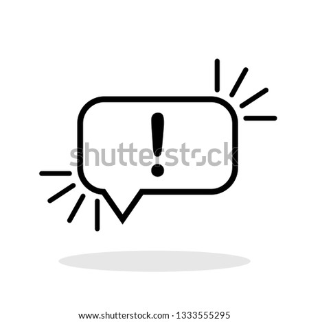 Speech bubble with exclamation mark icon in trendy flat style. Alert / Attention / Hazard symbol for your web site design, logo, app, UI Vector EPS 10. - Vector