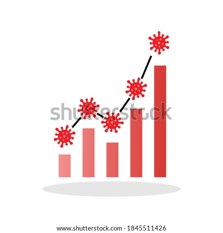 COVID-19 epidemiological growth icon chart in trendy flat style. Outbreak crysis symbol for your web site design, logo, app, UI Vector EPS 10. 