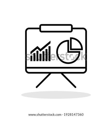 Analytics board icon in flat style. Analysis symbol for your web site design, logo, app, UI Vector EPS 10.