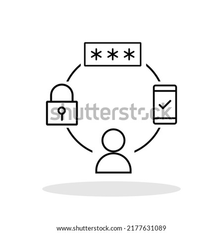 Two Factor Authentification icon in trendy flat style. Security symbol for your web site design, logo, app, UI Vector EPS 10.