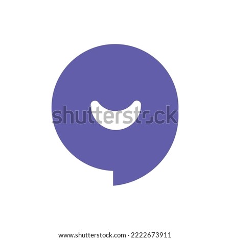 speech bubble face smile logo